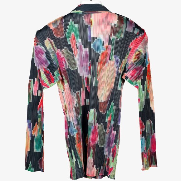 Pleats Please Issey Miyake Archival Pixelated Multicolour Flower Jacket, Size L - Picture 2 of 10